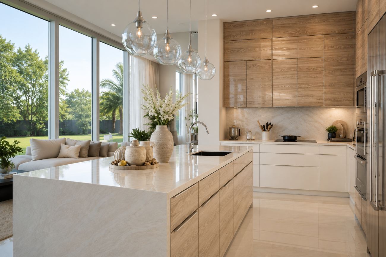 A bright, beautifully kept kitchen